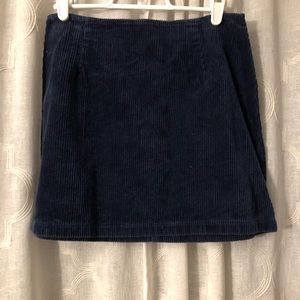 Navy corduroy mini skirt
